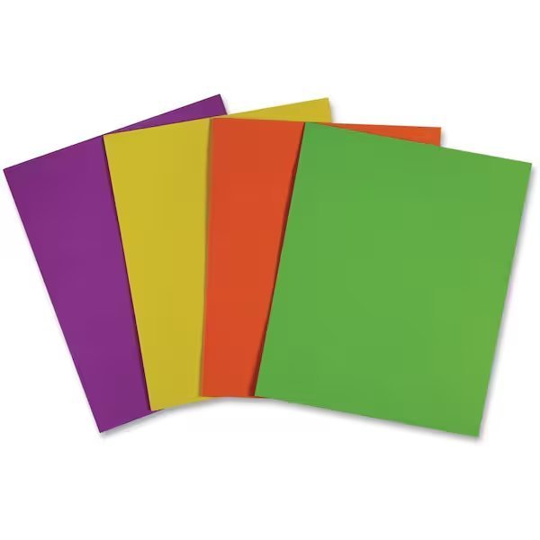 2-Pocket Folder with Prong Fasteners, Card Holder, Assorted Colors