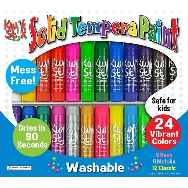 Kwik Stix Solid Tempera Paint Sticks, 24/ST, Ast, The Pencil Grip, Mfr#: TPG604