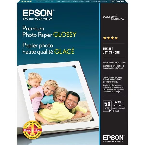 Paper, Photo, 8.5X11, Gloss We Pk, Epson, Mfr#: EPSS041667