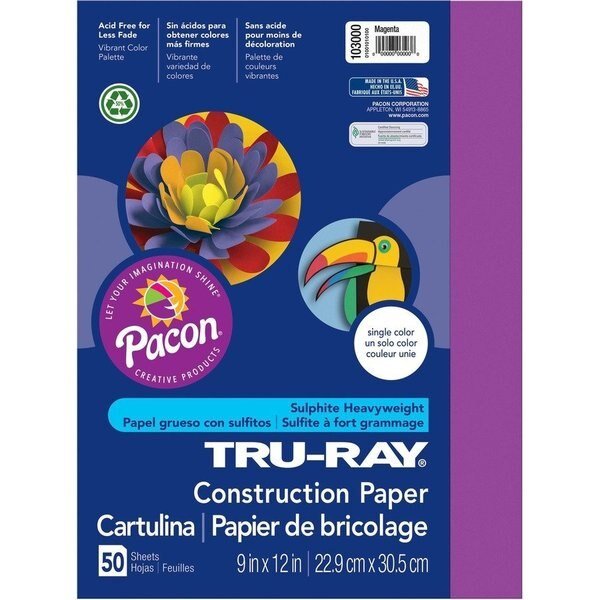 Paper, Const, 9X12, Mgnta, 50Sh Pk, Tru-Ray, Mfr#: PAC103000