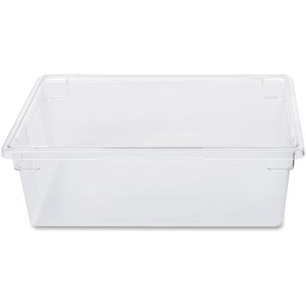 Food Box, Plastic, 12-1/2 Gal Cap, 26"x18"x9", Clear, Rubbermaid Commercial, Mfr#: RCP3300CLE