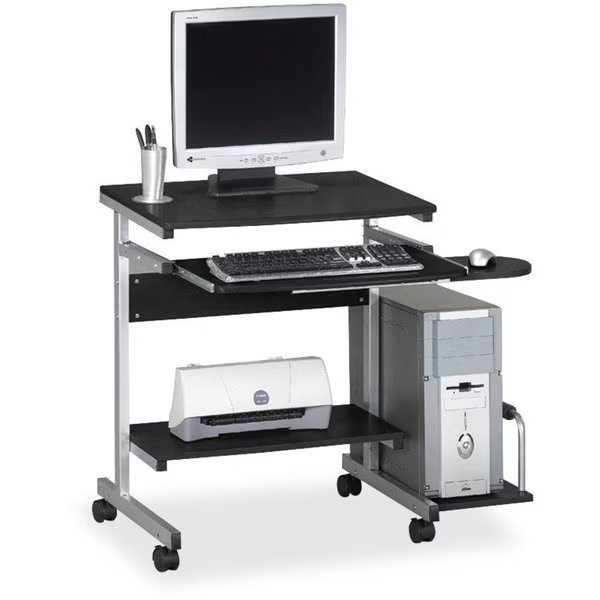 PC Desk Cart, 5 Casters, 36-1/2"x19-1/4"x31", Anthracite, Mayline, Mfr#: MLN946ANT