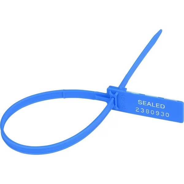 Security Seal, 3/10"Wx13-1/2"Lx1/100"H, 100/PK, Blue, Tatco, Mfr#: TCO26300