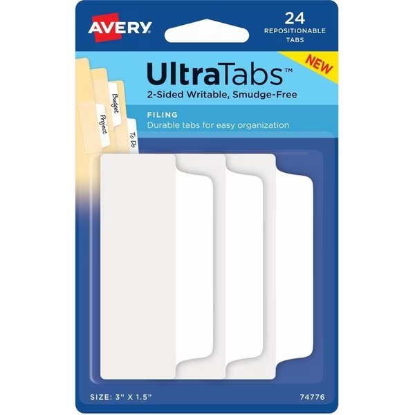 Tabs, Ultra, Filing, 3X1.5, We 48PK, Avery, Mfr#: AVE74776