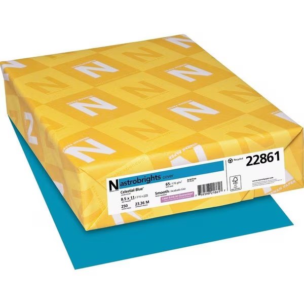 Paper, Astrobrt, 65#, Celst Be Pk, Astrobrights, Mfr#: WAU22861