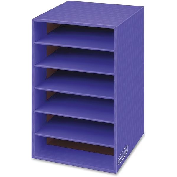 Shelf Organizer, 6 Compartment, 18"x12"x13-1/4", Purple, Bankers Box, Mfr#: FEL3381201