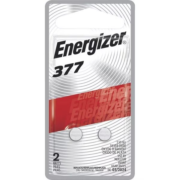 BATTERY, 1.5V, 377, Eveready, Mfr#: EVE377BPZ2