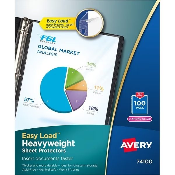 Protector, Sheet, Hvywt, 100Pk, Avery, Mfr#: AVE74100