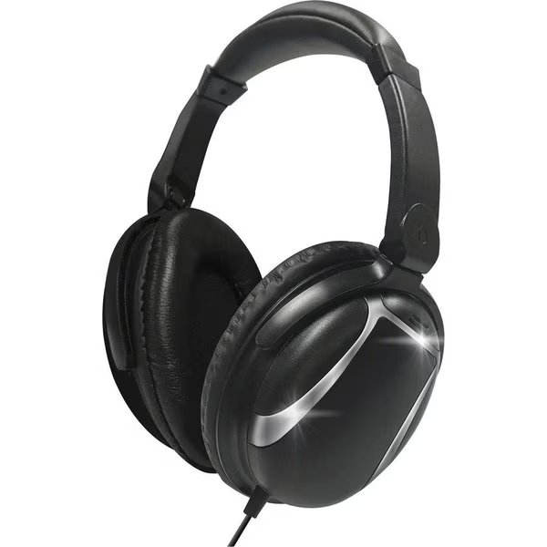 Headphone, w/ microphone, Bass 13, 3"Wx6-2/5"Lx7-1/4"H, BK, Maxell, Mfr#: MAX199840