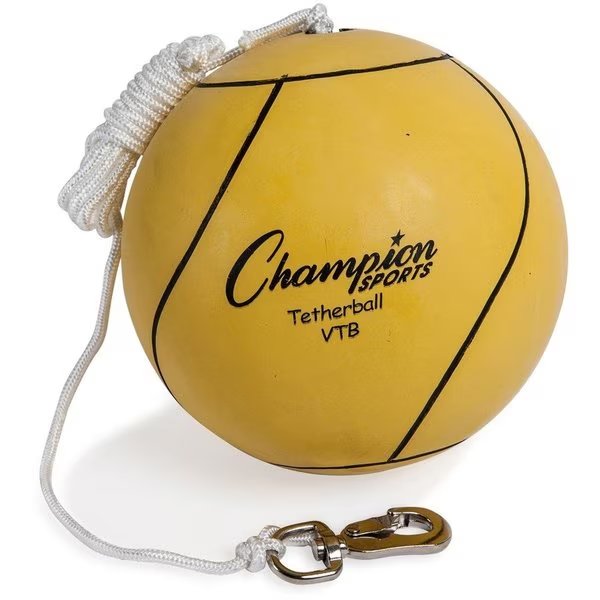 Tether Ball, Rubber/Nylon, Yellow, Champion Sports, Mfr#: CSIVTB