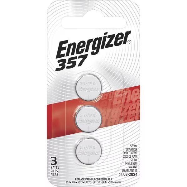 BATTERY, WATCH, ELECTRONIC, Eveready, Mfr#: EVE357BPZ3CT