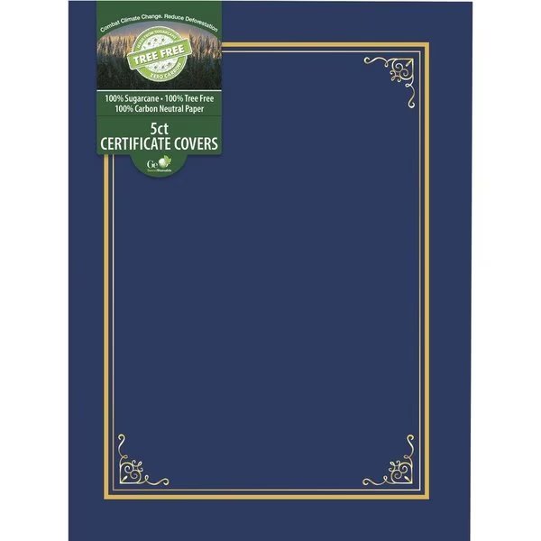 Document Cover, Tree Free, 8-3/4"Wx11-1/4"Lx1/4"H, Navy, Geographics, Mfr#: GEO49017