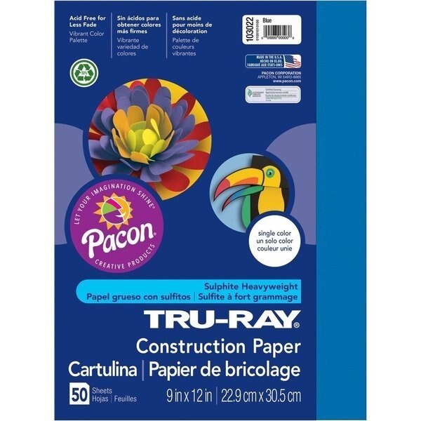 Paper, Const, 9X12, Blue, 50Sh Pk, Tru-Ray, Mfr#: PAC103022