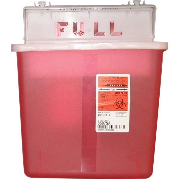 Sharps Container, w/ Counter Balanced Lid, 5 Quart, Red, Covidien, Mfr#: CVDK5SS1007SA