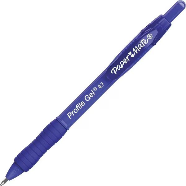 Gel Pen, 0.7mm Point, 3/10"Wx3/10"Lx7"H, 12/DZ, Blue PK, Paper Mate, Mfr#: PAP2095472