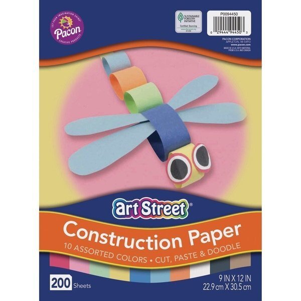 Paper, Constr, 9X12, Ast, 200Sh Pk, Art Street, Mfr#: PACP0094450