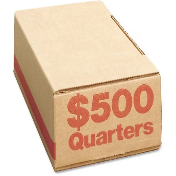 Coin Box, Quarters, 500 Dollar Cap, 1200/CT, Orange PK, Iconex, Mfr#: ICX94190089