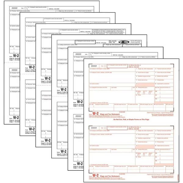 Form, Tax, W-2, 6Pt, Laser Pk, Tops, Mfr#: TOP22991
