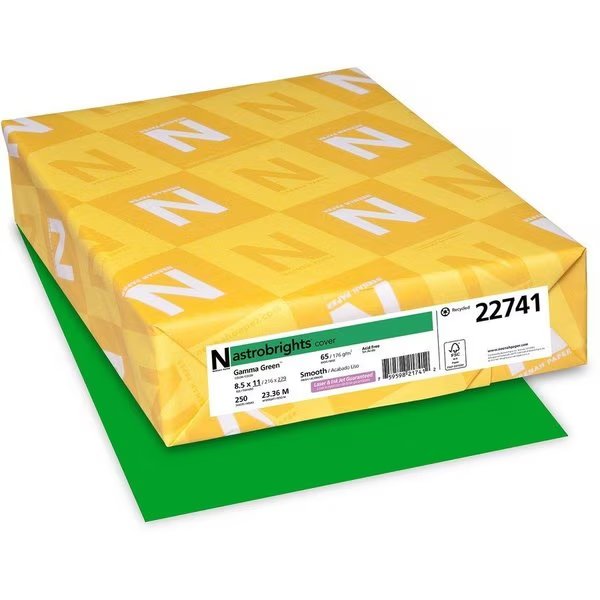 Paper, Astrobrt, 65#, Gamma Gn Pk, Astrobrights, Mfr#: WAU22741