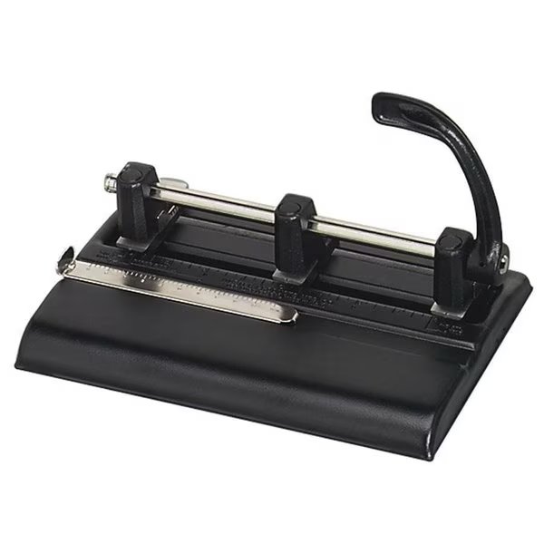 Heavy-Duty 3-Hole Punch, Adjust Center, 40 Sht Cap, BK, Master, Mfr#: MAT1325B