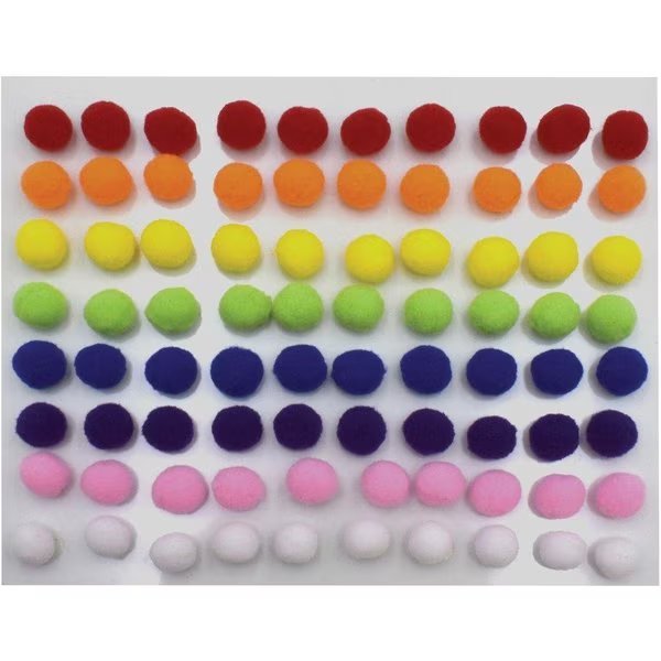 Pom Pons, 1-1/2"Wx9-1/4"Lx11-3/4"H, 240/PK, Assorted PK, Creativity Street, Mfr#: PACAC813001