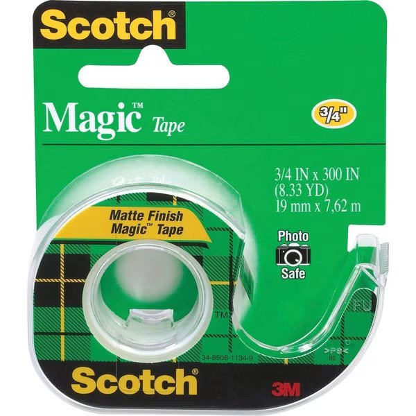 Dispensing Matte Finish Magic Tape, 12PK, Scotch, Mfr#: MMM105BX