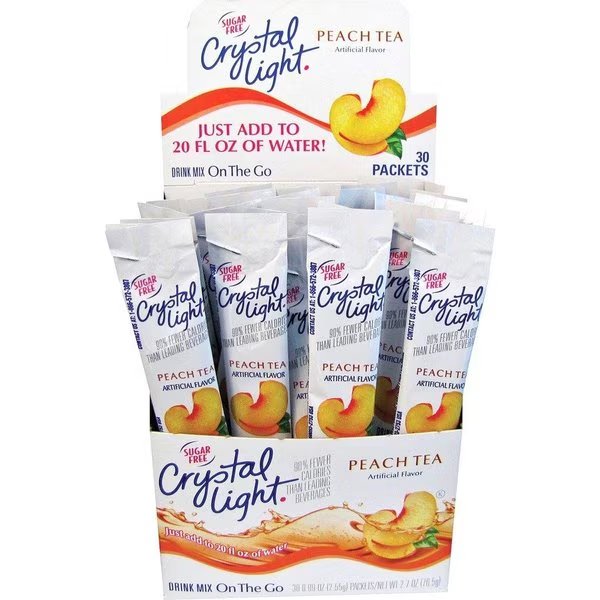 On-The-Go Mix Sticks, Sugar Free, .09oz, 30/BX, Peach Tea PK, Crystal Light, Mfr#: KRF79730