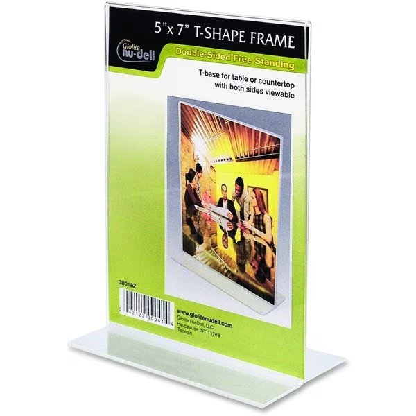 Stand-Up Sign Holder, 5"x7", Plastic, Clear, Nudell, Mfr#: NUD38018Z