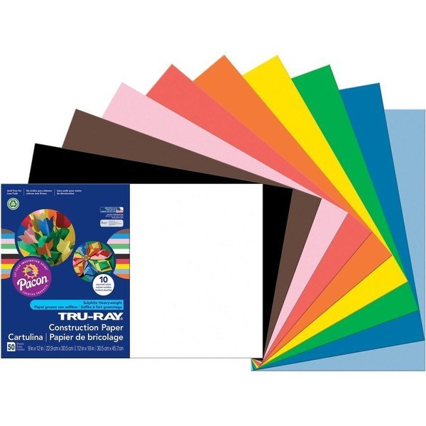 Paper, Const, 12X18, Ast, 50Sh Pk, Tru-Ray, Mfr#: PAC103063