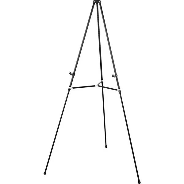 Tripod Easel, 3/4" Tubular Aluminum Legs, 38"-66"H, Black, Quartet, Mfr#: QRT51E