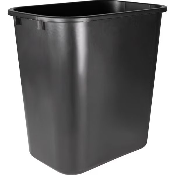 Wastebasket, Rectangular, 28 Qrt, 15"x10-1/4"x15", BK, Sparco, Mfr#: SPR02160