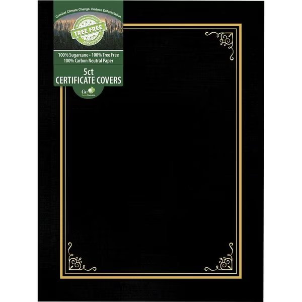Document Cover, Tree Free, 8-3/4"Wx11-1/4"Lx1/4"H, Black, Geographics, Mfr#: GEO49029