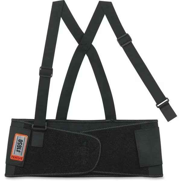 Back Support, Elastic, Detachable Suspenders, Medium, Black, Ergodyne, Mfr#: EGO11093