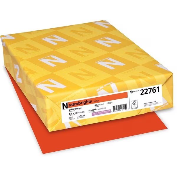 Paper, Astrobrt, 65#, Orbt Org Pk, Astrobrights, Mfr#: WAU22761