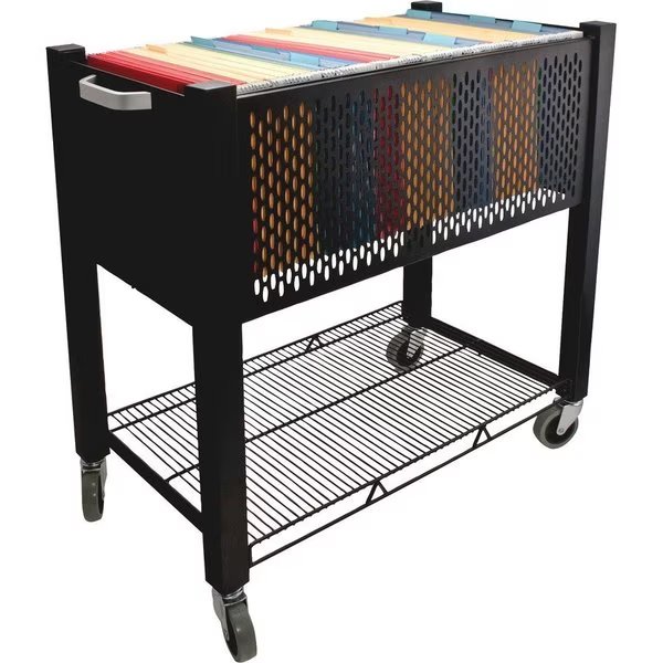 Open Top Filing Cart, 14"x28"x27", Black, Vertiflex, Mfr#: VRTVF53000