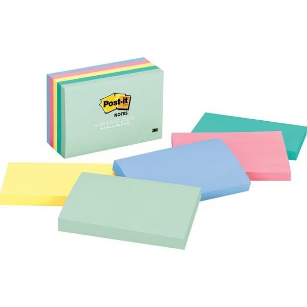Note, Post-It, 3X5, 5Pk, Ast Pk, Post-It, Mfr#: MMM655AST