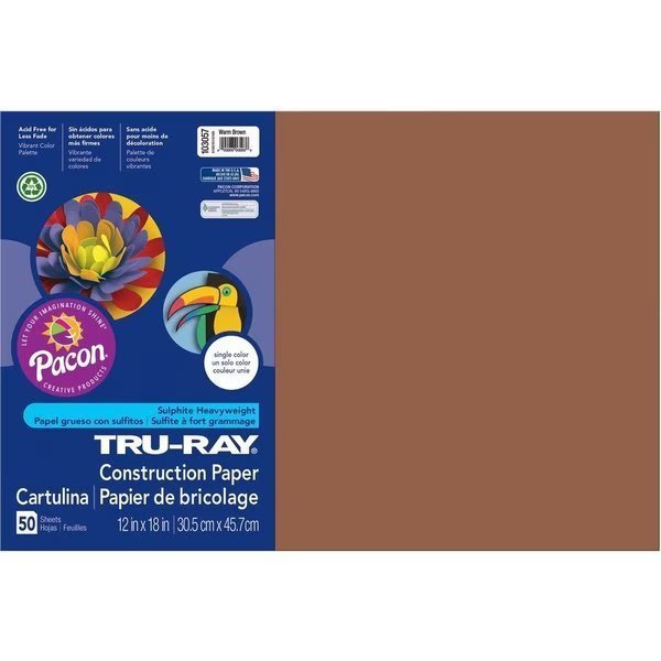 Paper, Const, 12X18, Brwn, 50Sh Pk, Tru-Ray, Mfr#: PAC103057
