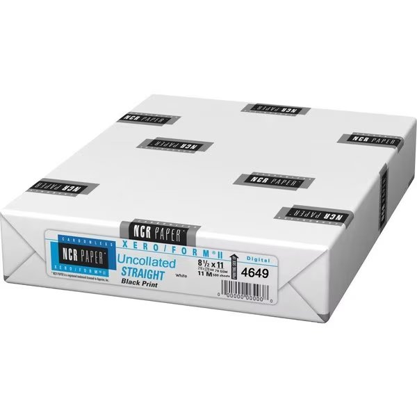 Paper, Carbonless, Single, We Pk, Ncr Paper, Mfr#: NCR4649