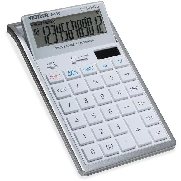 12-Digit Desktop Calculator, White, Victor Technology, Mfr#: VCT6400