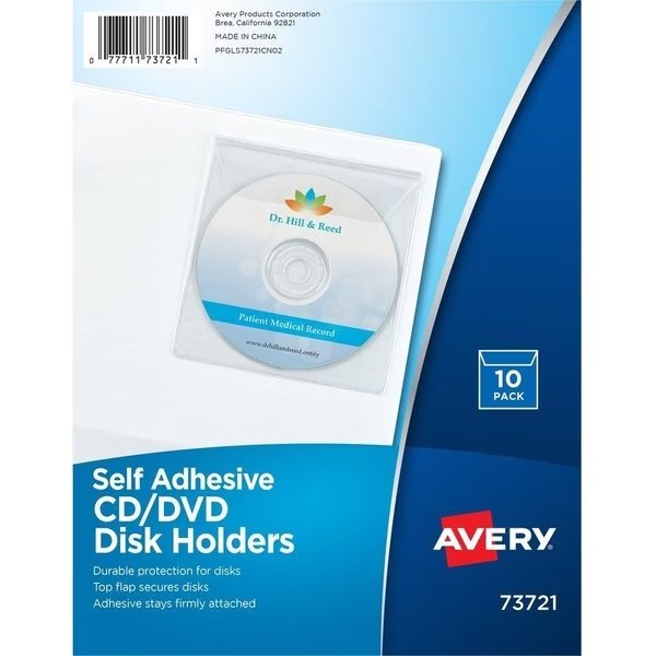 Holder, Self-Adh, Zip, Cd/Dvd 24PK, Avery, Mfr#: AVE73721