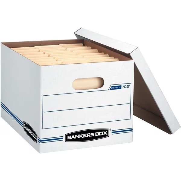 Stor/File Boxes, w/Lid, Ltr/Lgl, 12"x15"x10", 20/CT, White PK, Bankers Box, Mfr#: FEL0070333