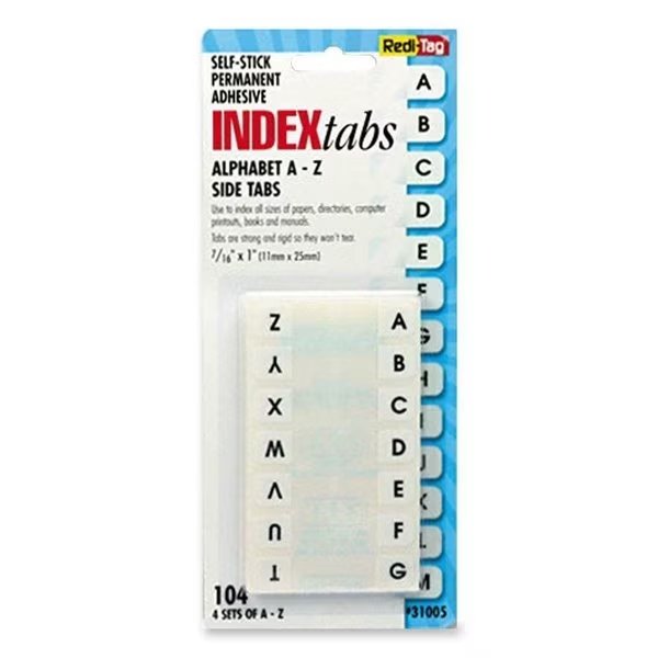 Tab, Alphabet, A-Z, Side, We Pk, Redi-Tag, Mfr#: RTG31005