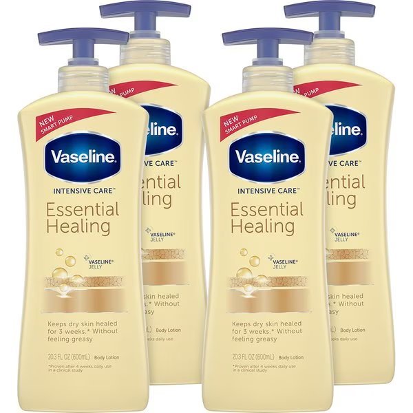 Lotion, Moisturizing w/Vaseline, 20.3 oz, , White, PK 4, Vaseline, Mfr#: DVOCB040837CT