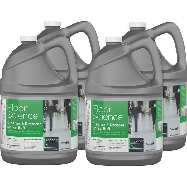 Cleaner and Restorer Spray Buff, 1 Gallon, , Red, PK 4, Diversey, Mfr#: DVOCBD540458CT