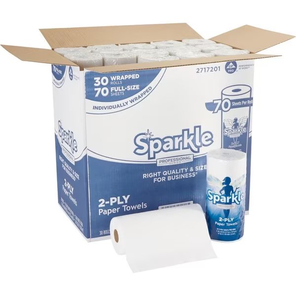 Sparkle Cleaning Towel Paper Towels, 70 Sheets, White, 30 PK, Sparkle, Mfr#: GPC2717201CT