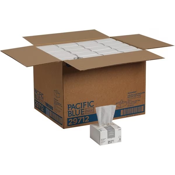 AccuWipe Recycled Disposable Delicate Task Wipers, Box, Fiber, Pacific Blue Basic, Mfr#: GPC29712CT