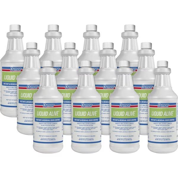 Liquid Alive Instant Odor Digester, 32 fl oz (1 quart) Bottle, 12 PK, Dymon, Mfr#: ITW33632CT