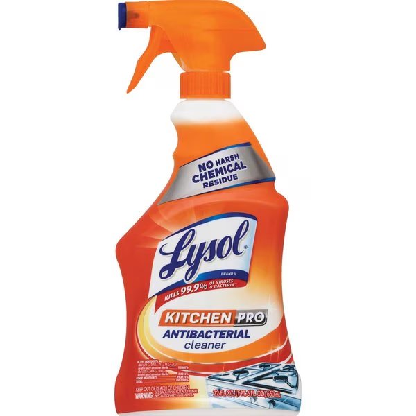 Cleaner Spray, f/Kitchens, Antibacterial, 22 oz Multi, PK 9, Lysol, Mfr#: RAC79556CT