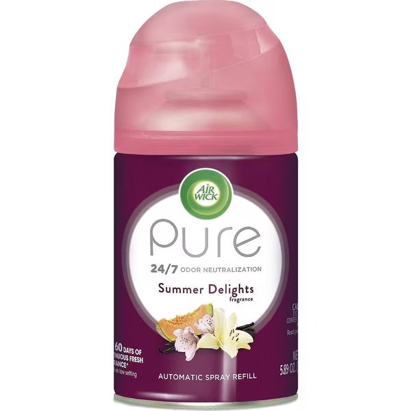 Air Freshener Refill, Summer Delight, 6.17oz Multi, PK 6, Air Wick, Mfr#: RAC91101CT
