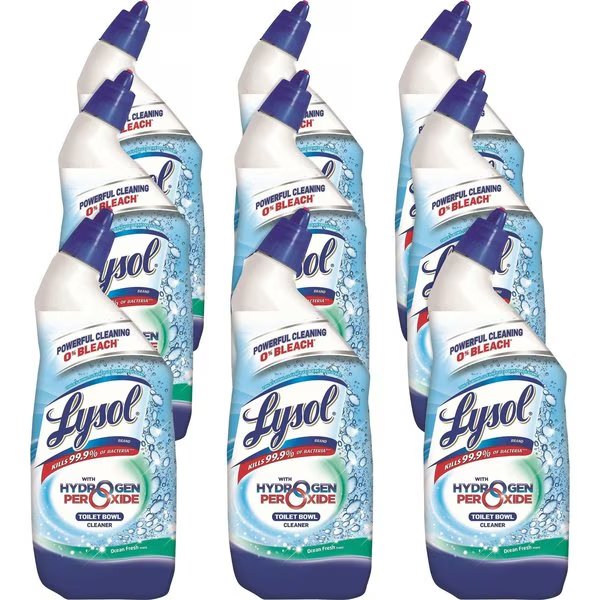 Toilet Bowl Cleaner, No Bleach, 24 oz Blue, PK 9, Lysol, Mfr#: RAC98011CT